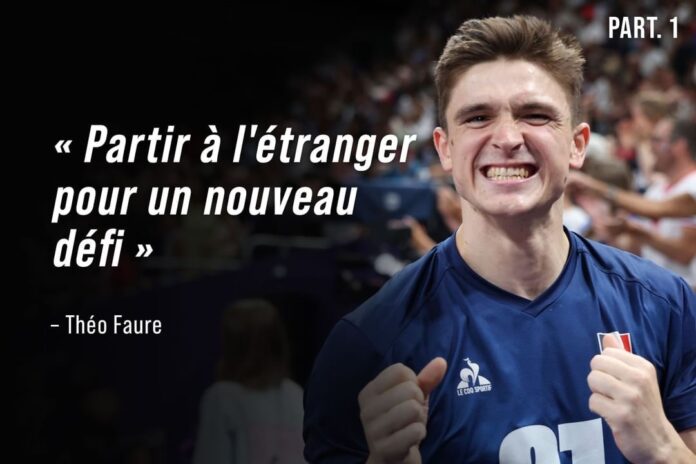 Théo Faure sous le maillot de l'Equipe de France de volley