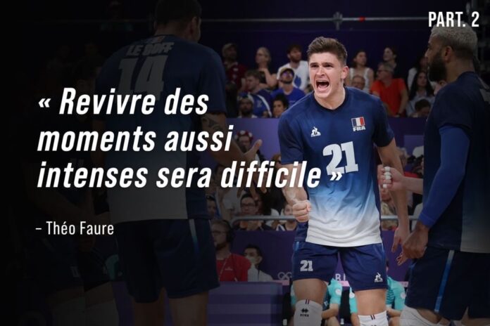 Théo Faure sous le maillot de l'Equipe de France de volley